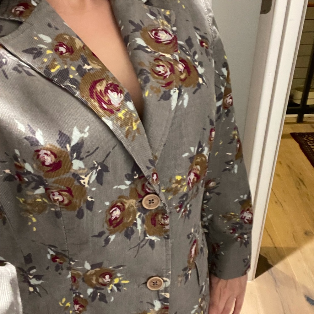 Corduroy floral jacket from boutique in Prague.